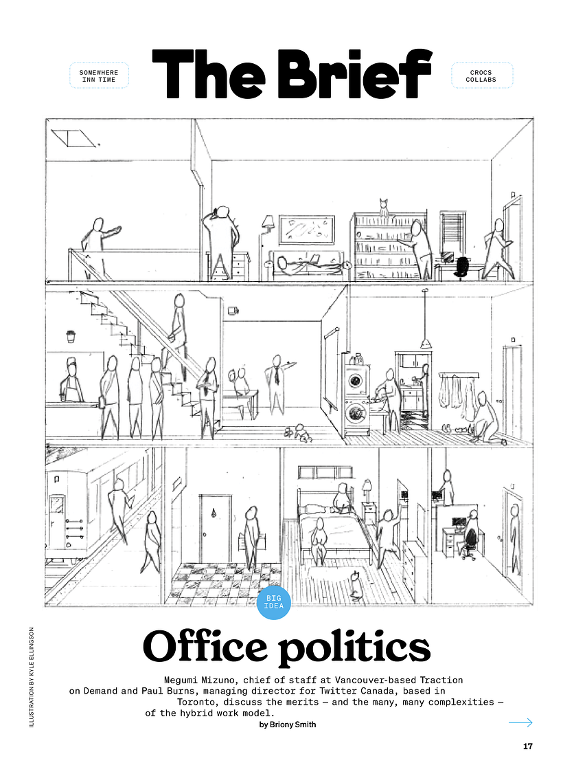 Mockup of Final Spread showing Concept Sketch