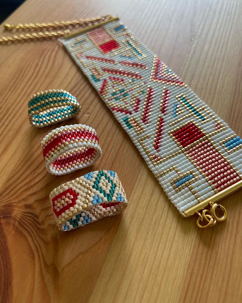 My project in Beaded Jewelry Design: Weave Elegant Patterns course 4
