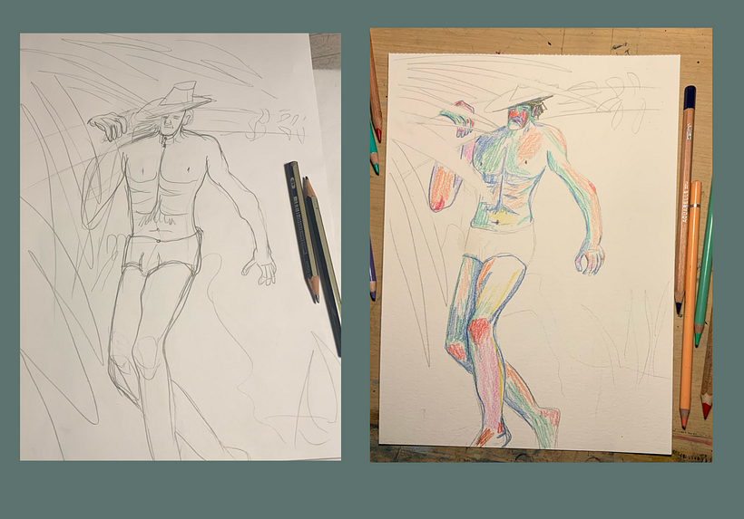 My project in Expressive Figure Drawing: Explore Lines, Shapes and Colors course 1
