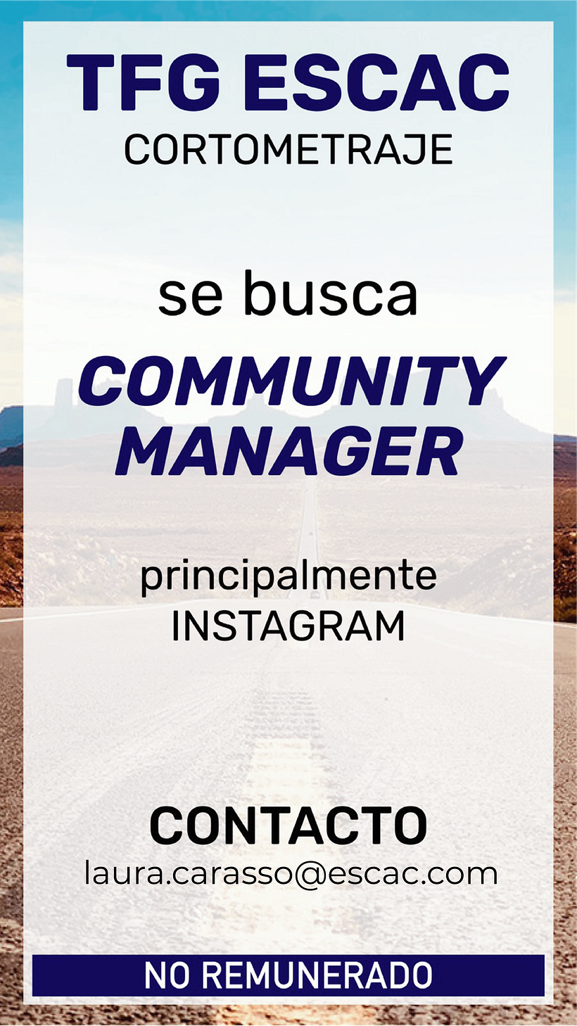 Buscamos Community Manager para cortometraje 1