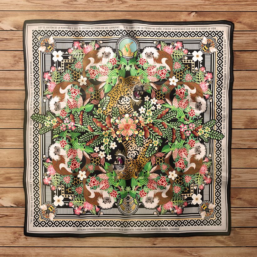 Otra ilustración de Catalina Estrada aplicada a tela. 