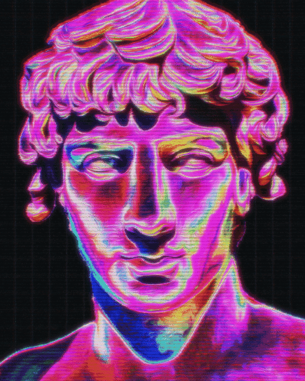 Statue with Animated Overlays
