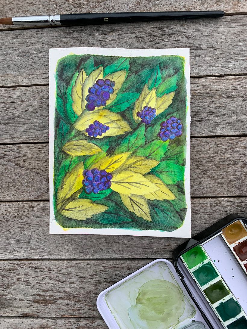 My project in Negative Watercolor Painting for Botanical Illustration course 7