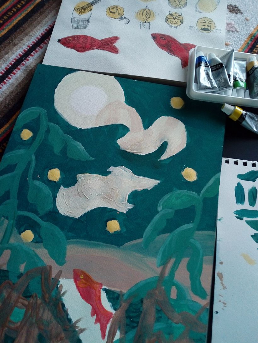 Decided to build in my practise colour swabs and red fish!