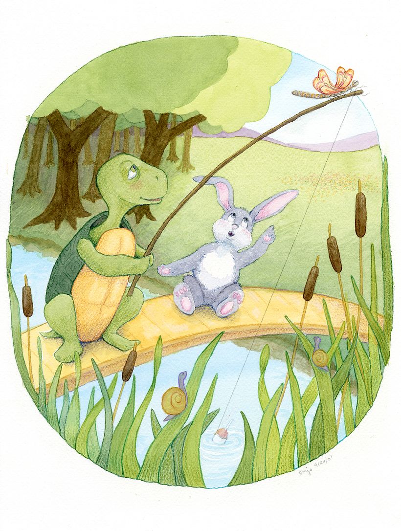 scanned image of final version in watercolor