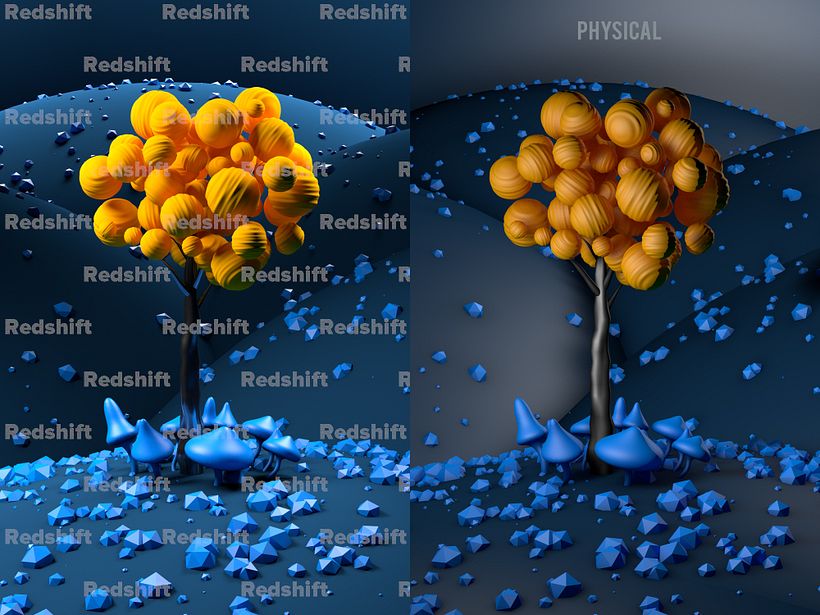 Using the free version but interesting to see differences from the native renderer