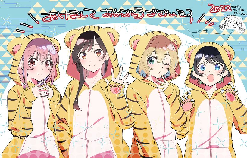 Chizuru, Ruka, Mami e Sumi cumprimentam o público