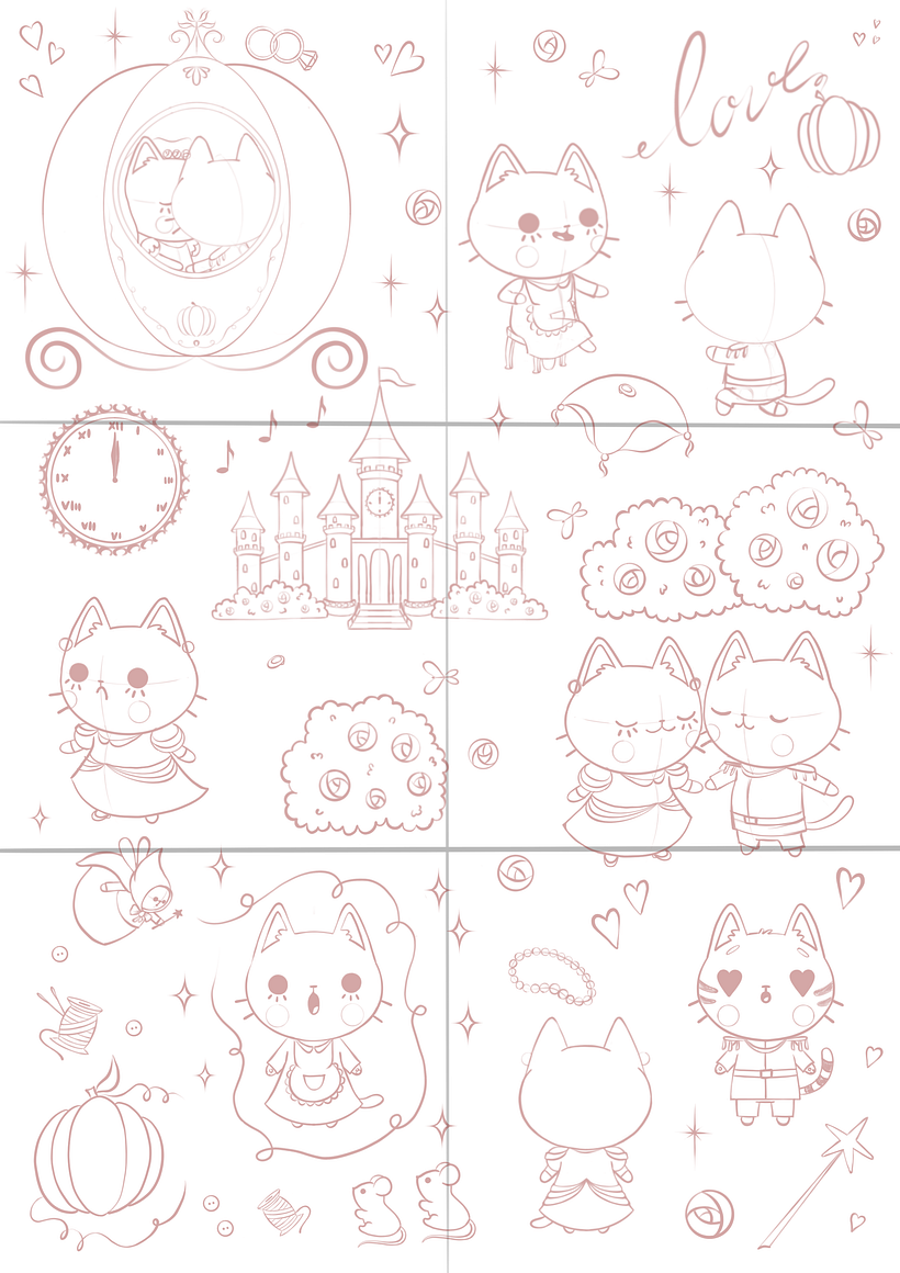 My project in Kawaii-Style Story Illustration course Cinderella.  4