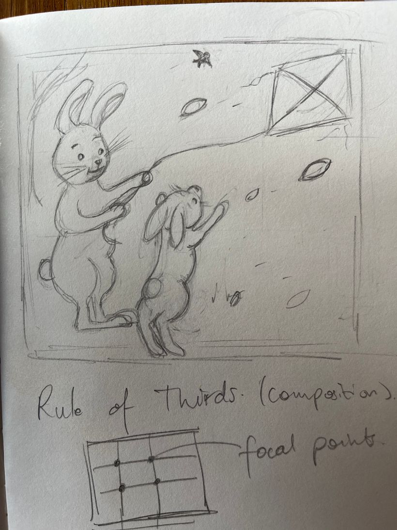 Initial sketch in sketchbook