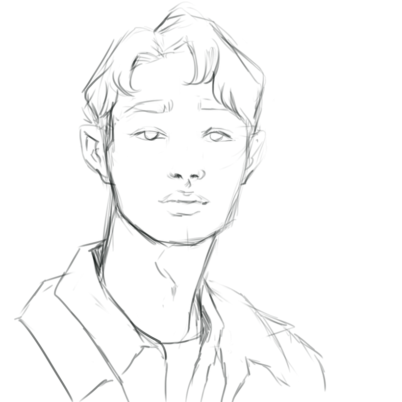 Sketch... he really looks different from the final artwork haha!