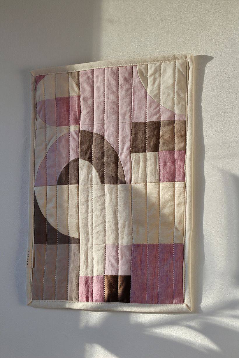 Mini “Spin” patchwork wall hangings  2