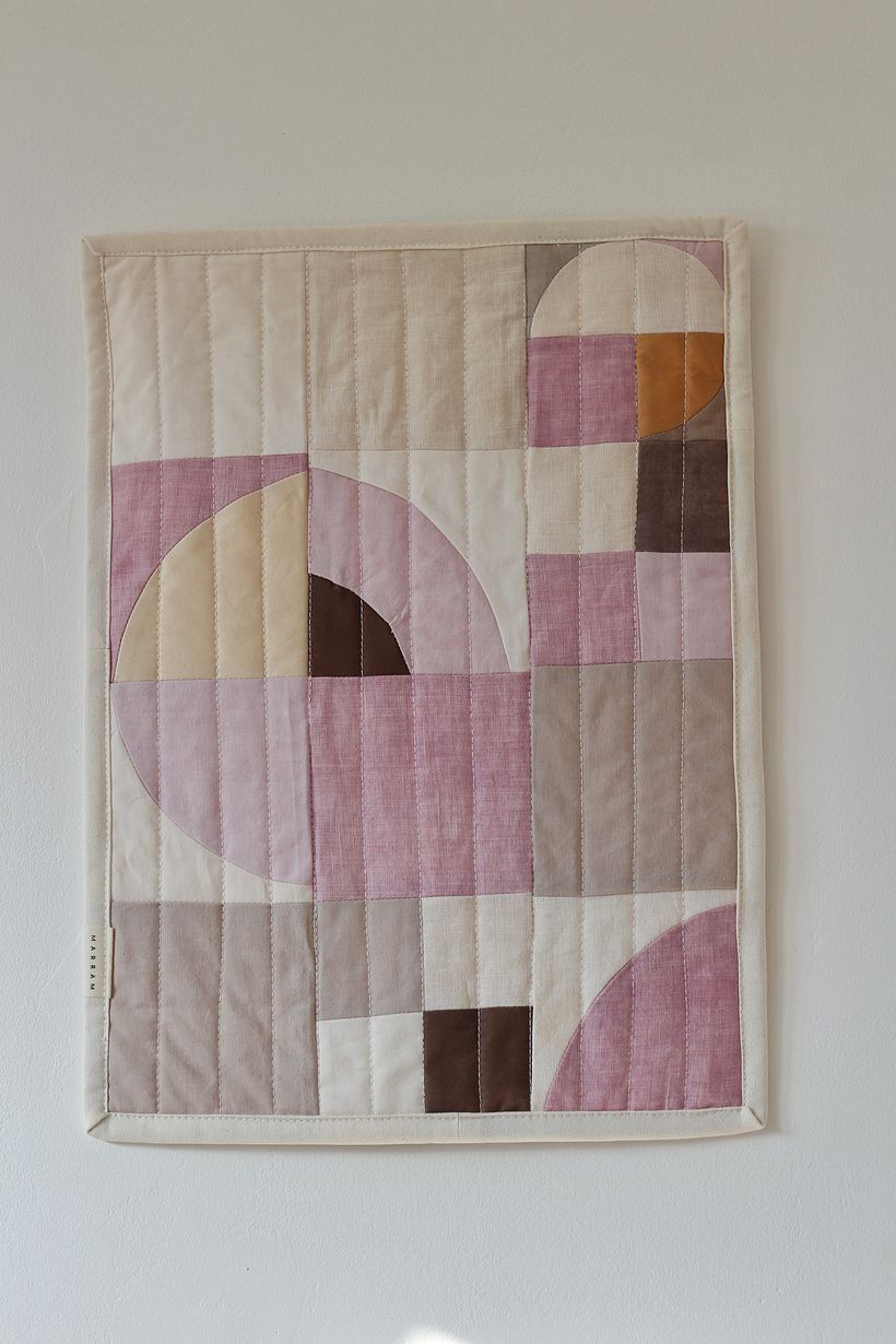 Mini “Spin” patchwork wall hangings  5