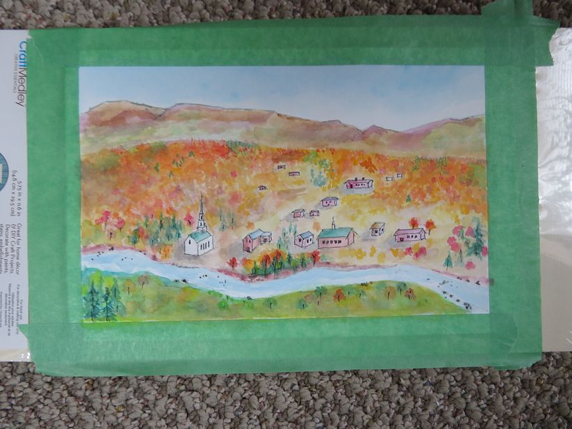"Stowe, Vermont" watercolour painting. © Brad Atchison 2022