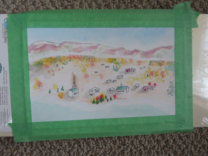 Initial stage of the "Stowe, Vermont" watercolour painting. © Brad Atchison 2022