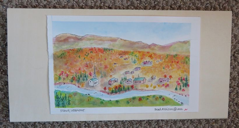 A whimsical interpretation of Stowe, Vermont in the Autumn. © Brad Atchison 2022
