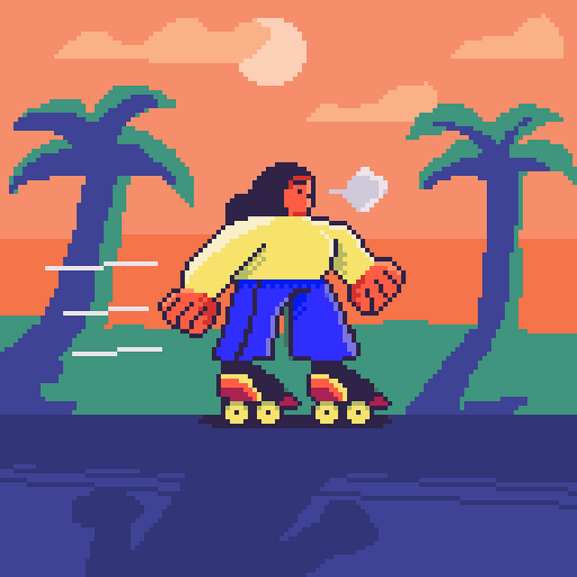 Roller Skating gal  1
