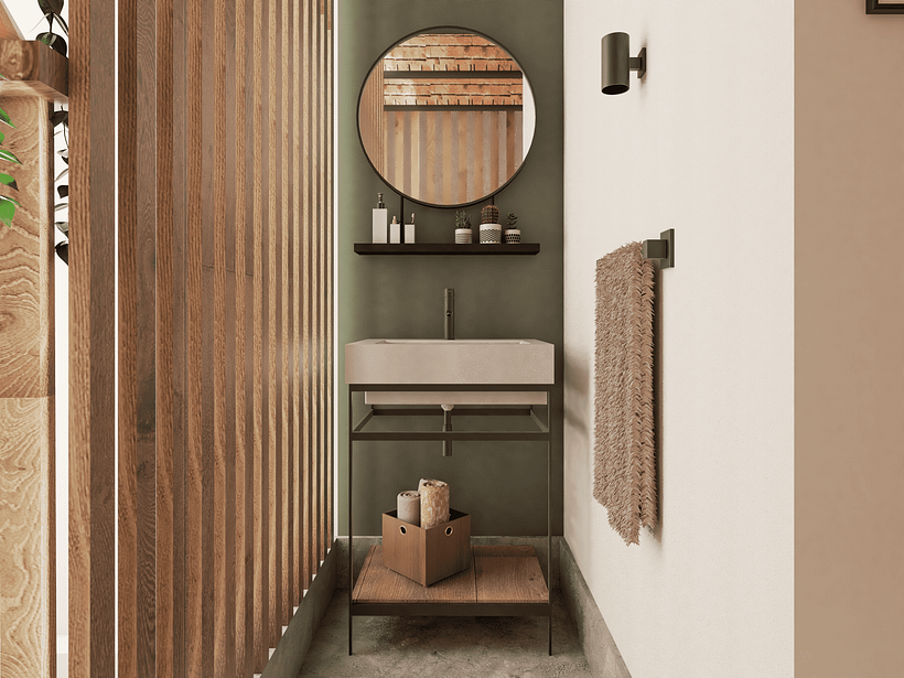 Fachada estrecha con jardines verticales - Arquitectura interior