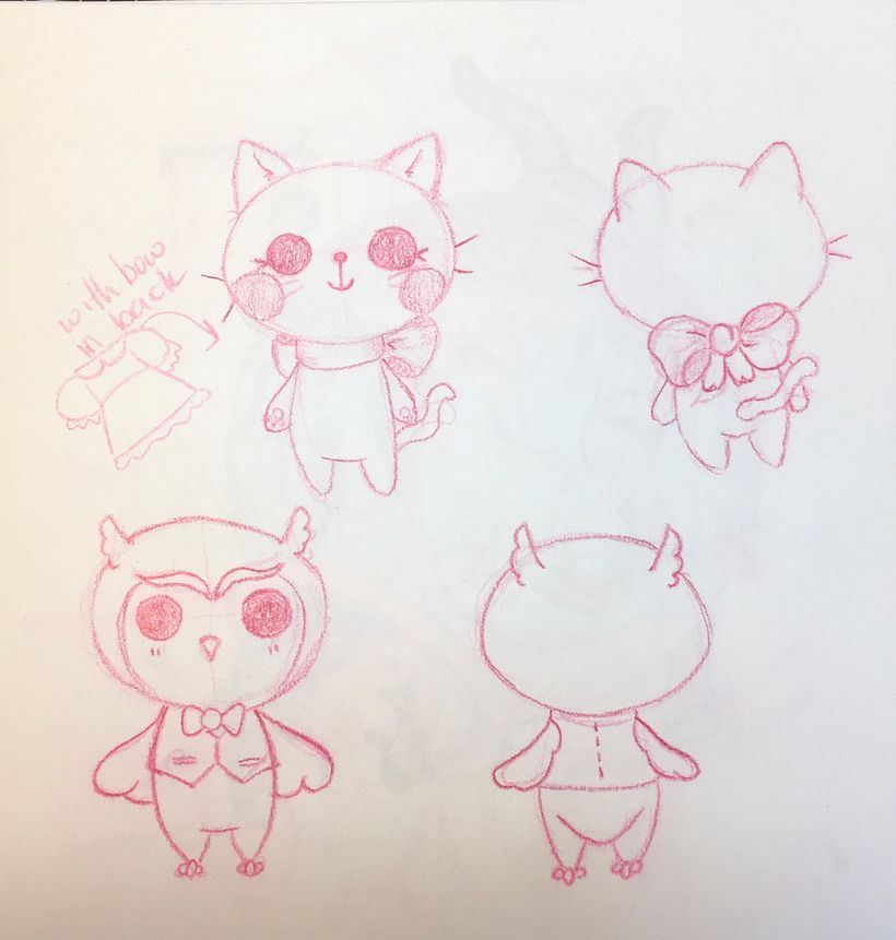 Sketches of main characters.