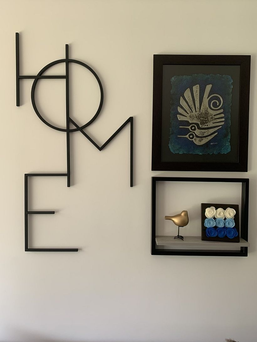 Composicion con cuadro de un viaje y objetos algunos hechos por mi