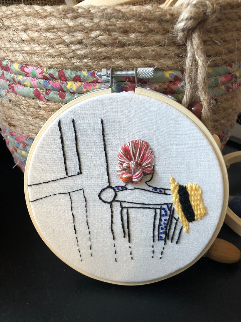 My project in Hair Embroidery Stitching Techniques course 1