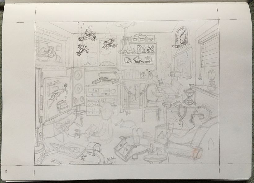 Pencil sketch.
