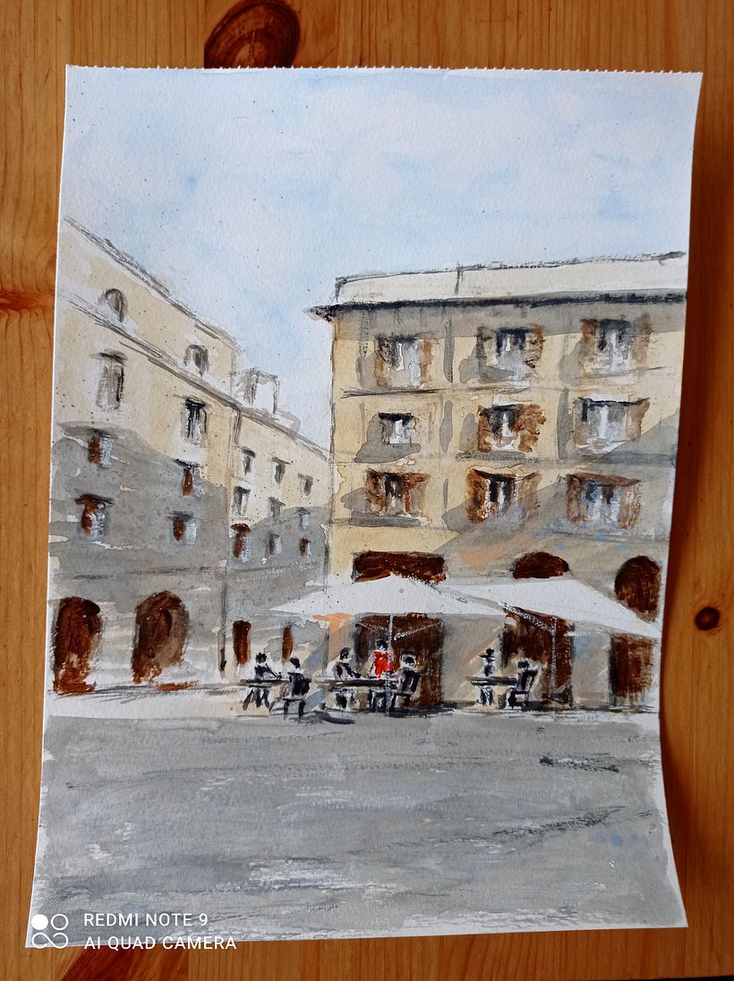 Mon projet du cours : Techniques modernes pour des ​paysages urbains à l'aquarelle 1