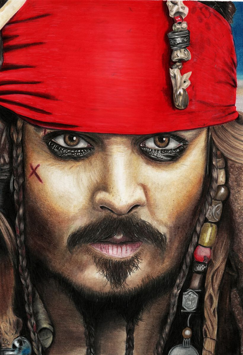Retrato realista del Capitán Jack Sparrow