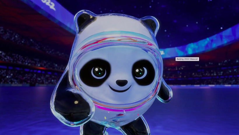 The panda mascot has proved a hit in the 2022 Olympics. Photograph: courtesy Beijing Olympics 2022.