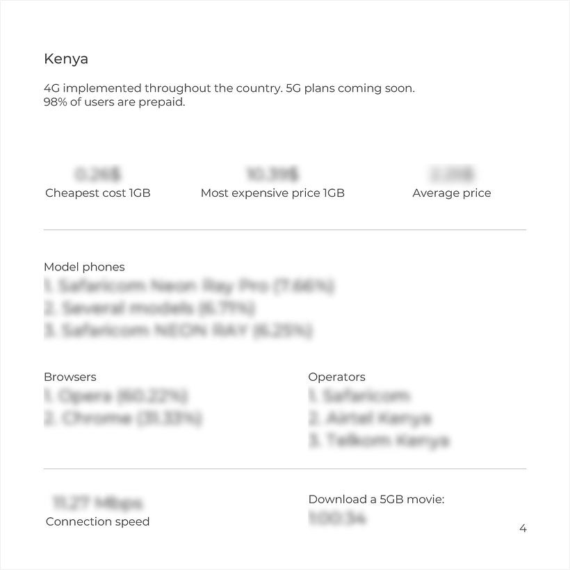 With this data related to the internet speed,  the design will be modify in order to avoid a slow charge of the page