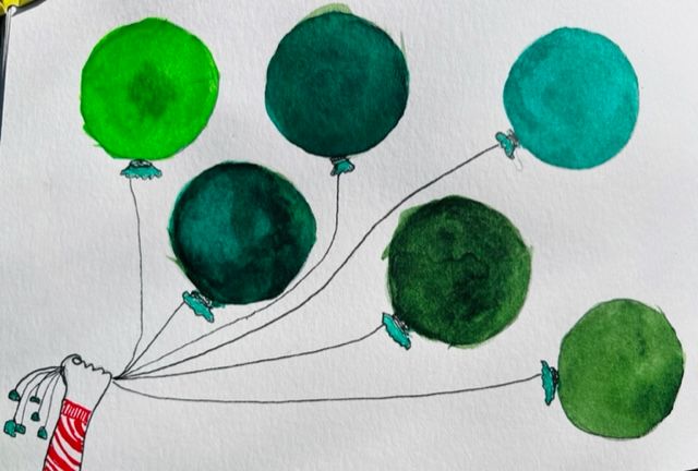Rheba's final project in Creative Watercolor Sketching for Beginners course 2