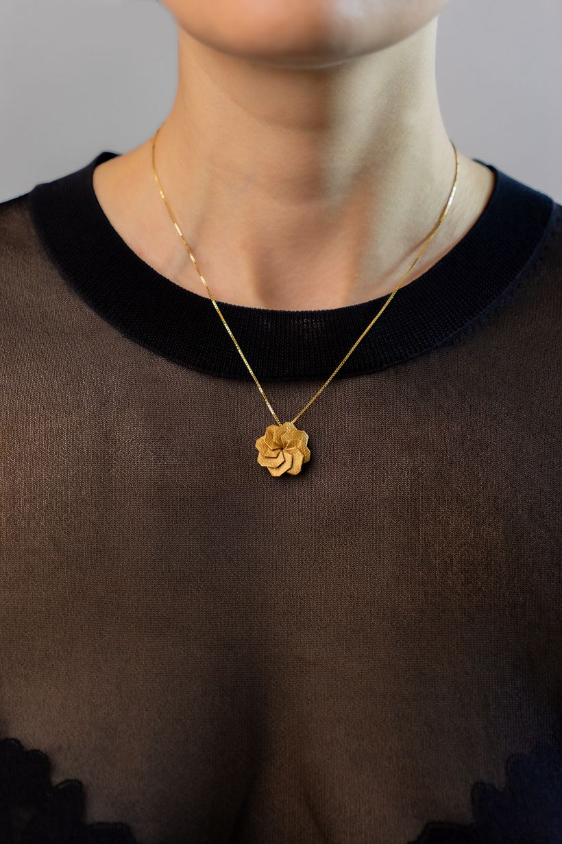Iris Necklace, Metallic paper, 925 Silver