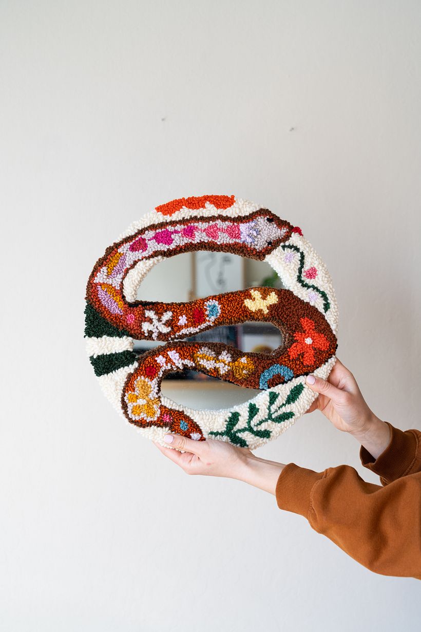 Snake punch needle mirror 2