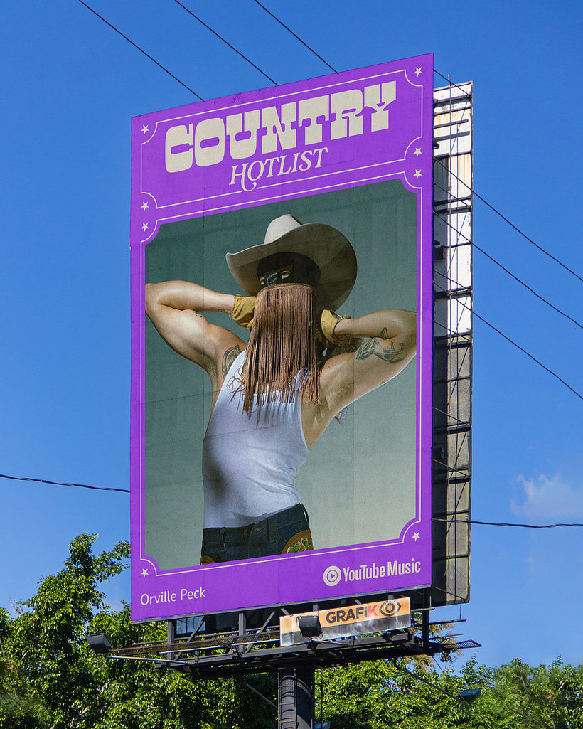 Projeto de Carlos Bocai para a playlist 'Country Hotlist', do YouTube Music