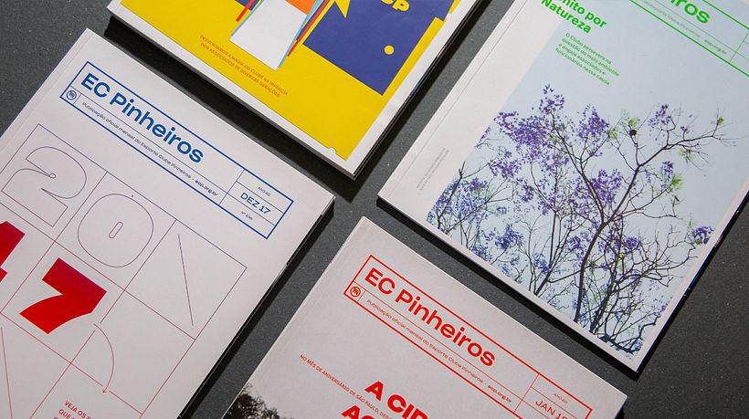 Projeto gráfico e visual do estúdio Polar para a EC Pinheiros
