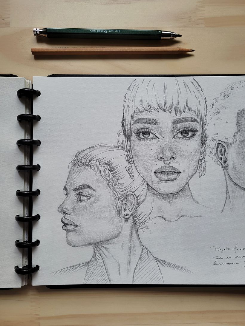 Meu projeto do curso: Caderno de retratos: explore o rosto humano - Skizzenentwurf