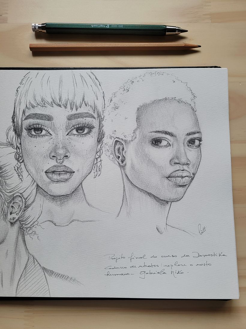 Meu projeto do curso: Caderno de retratos: explore o rosto humano - Skizzenentwurf