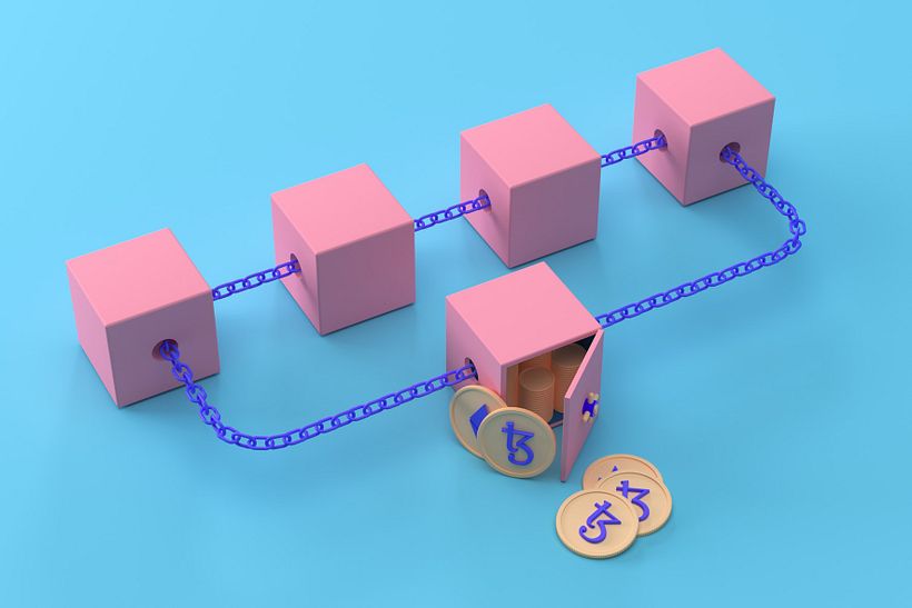 Representación analógica de un blockchain. Unsplash