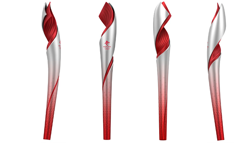 A tocha olímpica contém muitas referências culturais chinesas. Fotografia: cortesia dos Jogos Olímpicos de Pequim 2022