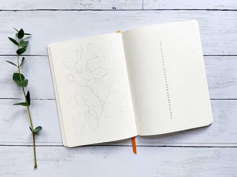 Work in progress. This is a sketch for my illustration which frames a page.