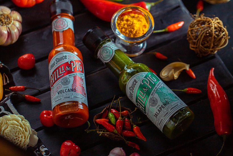 Chilli & Pig Hot sauce - Line Label 4