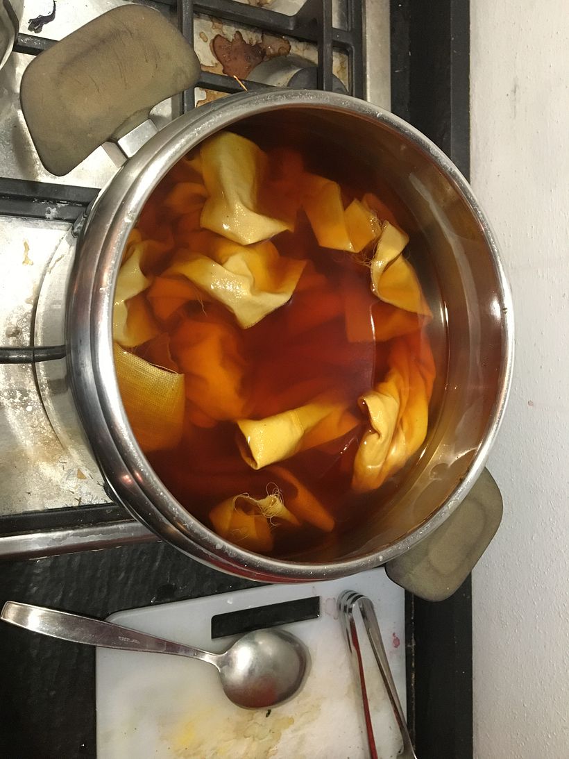 My curtain made from naturally dyed plants and recycled textile 3