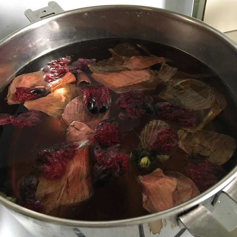 My curtain made from naturally dyed plants and recycled textile 4