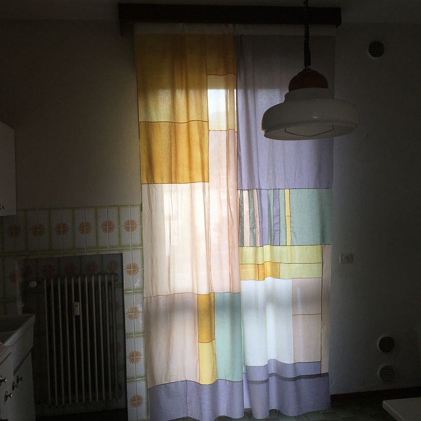 My curtain made from naturally dyed plants and recycled textile 2