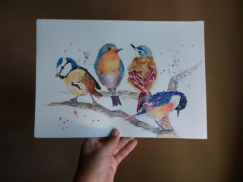 My project in Artistic Watercolor Techniques for Illustrating Birds course 1