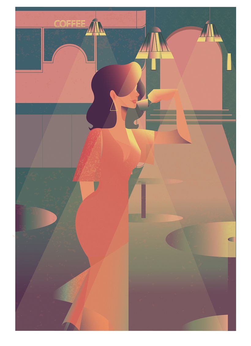 My project in Art Deco Style for Digital Illustration course 1