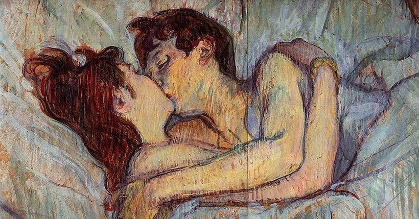 Au lit : le baiser, par Henri de Toulouse-Lautrec (1892)