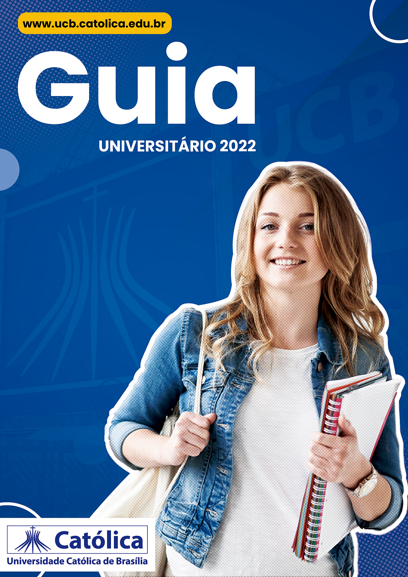 Capa do Guia do Estudante que fiz para a Universidade Católica de Brasília