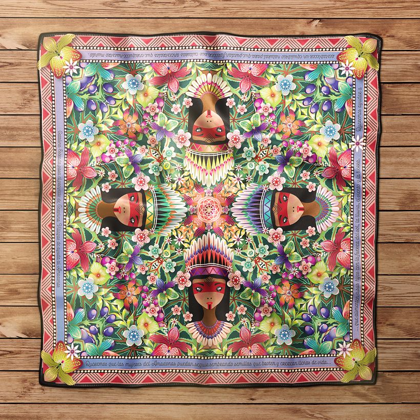 Pattern de Catalina Estrada aplicado em tecido