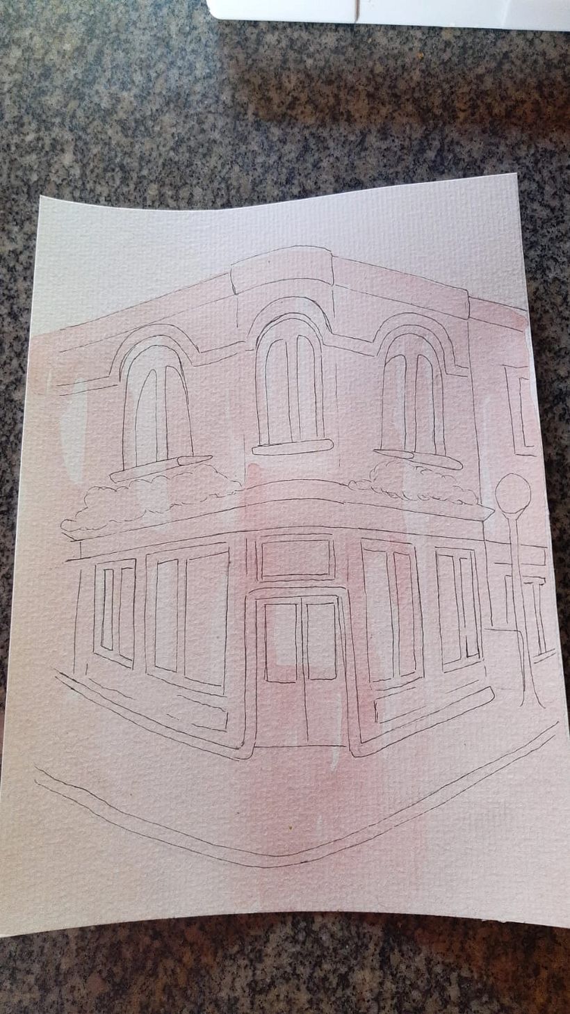 A primeira camada de tinta.