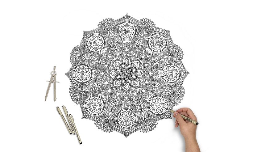 Mandala Drawing "The Chakra Mandala" 5